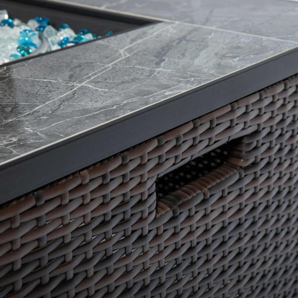 32in Square Fire Tableï¼Œ50000BTU Outdoor Fire Pit Table