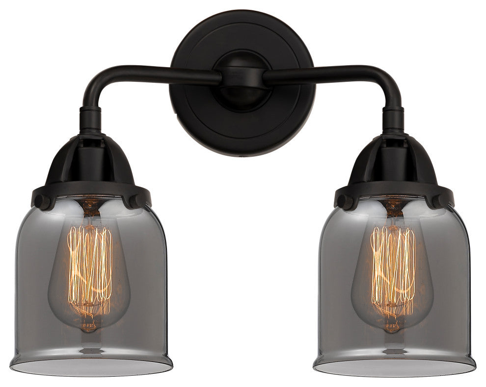Small Bell Bath Vanity Light, Matte Black, Plated Smoke, Plated Smoke