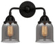 Small Bell Bath Vanity Light, Matte Black, Plated Smoke, Plated Smoke