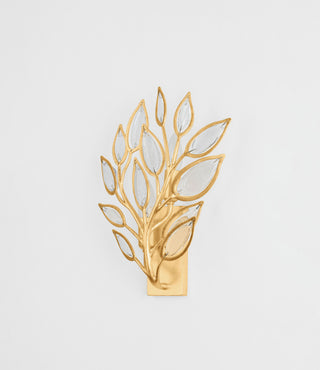 Fairlee 14.5" High Vintage Gold Leaf Wall Sconce