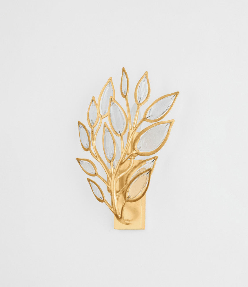 Fairlee 14.5" High Vintage Gold Leaf Wall Sconce