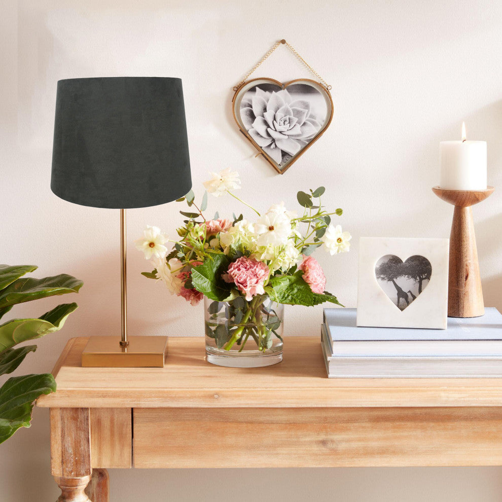 16" Suede Hardback Lamp Shade, Gray