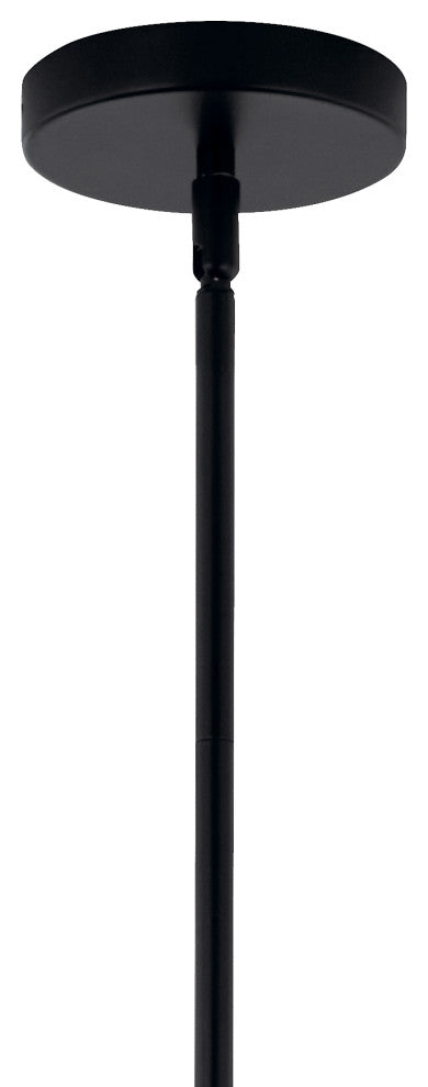 Silvarious 16.5" 3 Light Convertible Pendant, Black, Clear Glass