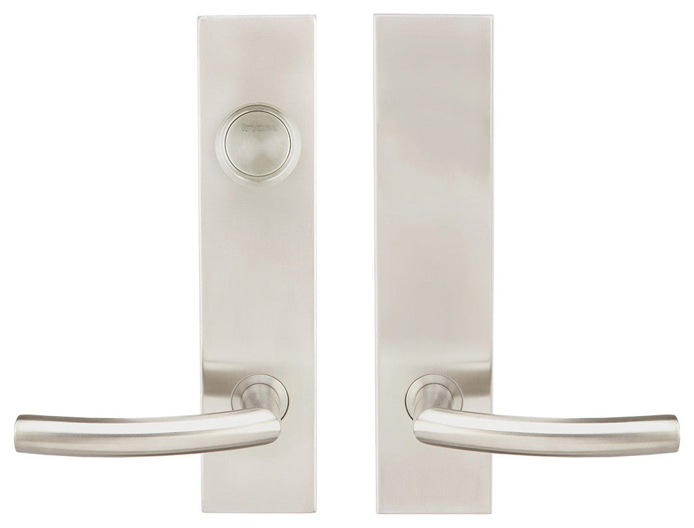Oslo Lever, Tubular Dummy Entry With Dummy Cylinder, RH, Satin Stainless Steel