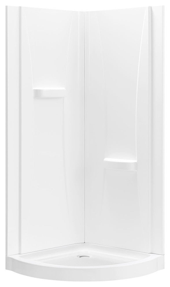 OVE Decors Breeze 34 in. Shower Kit w/ Walls,Base,Clear and Chrome Finish