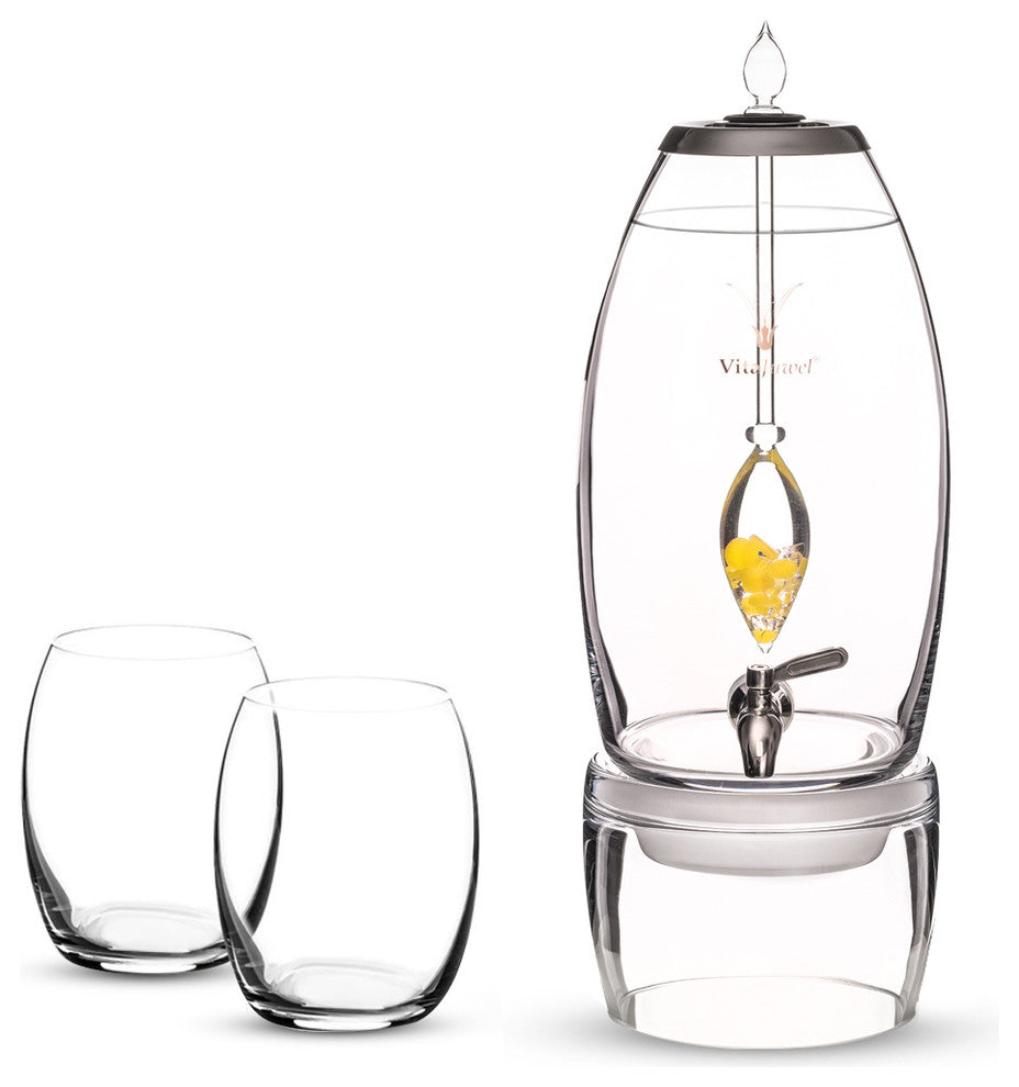 Water Dispenser, VitaJuwel Grande, Drinking Glass 6pc Set, Sunny Morning