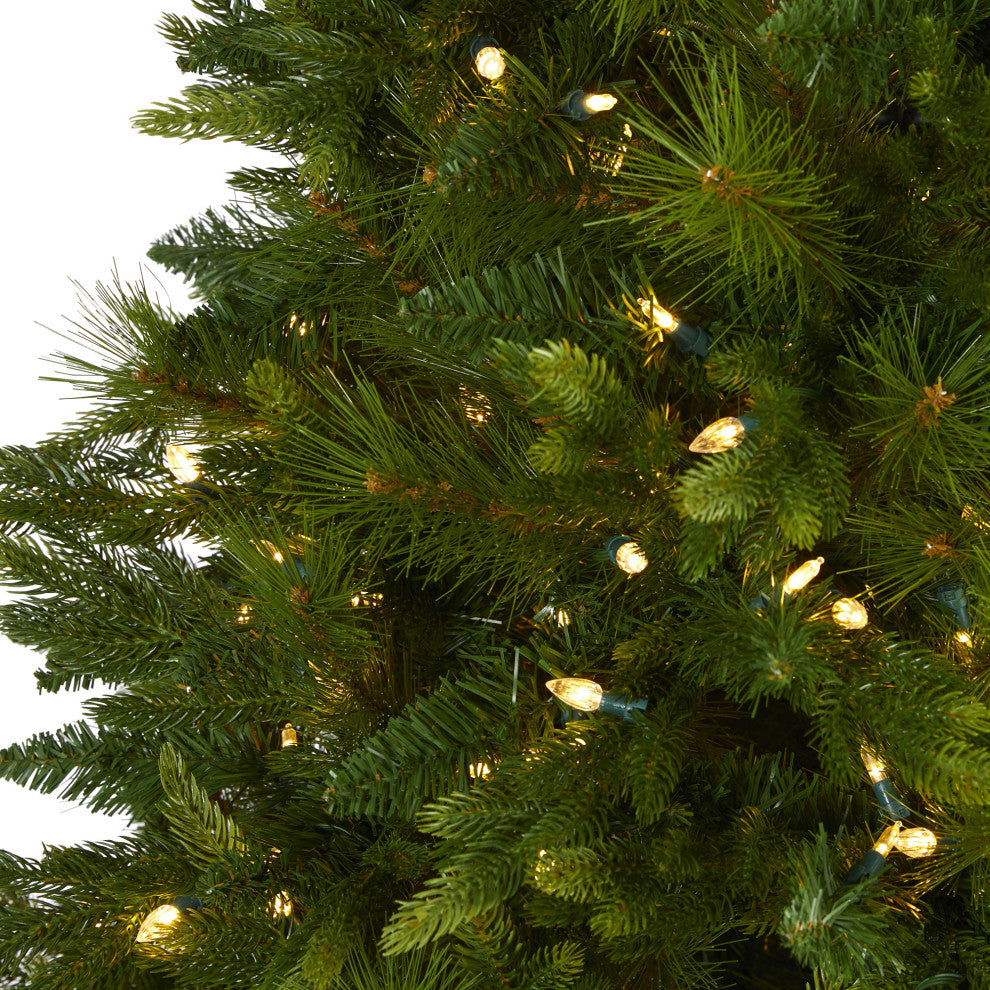 6' Hartford Fir Faux Xmas Tree W/Multifunction Lights  & Bendable Branches