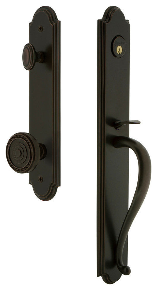 Arc 1-Piece Dummy Handleset, S Grip and Soleil Knob, Timeless Bronze, 848733