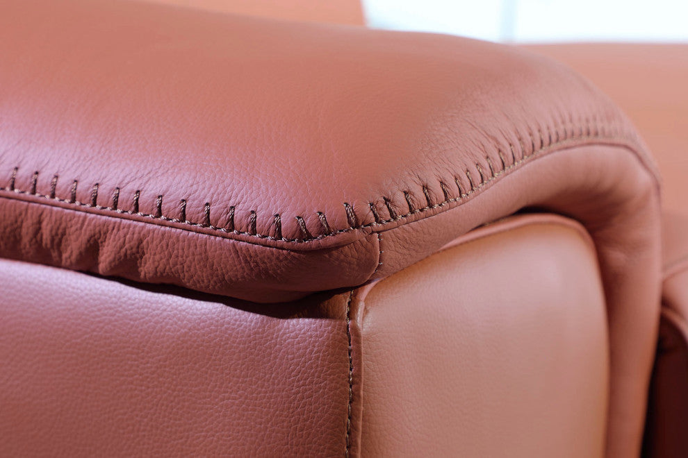 Federico 8-Piece Italian Leather U-NC Sectional, 4 Power Recliners, Camel