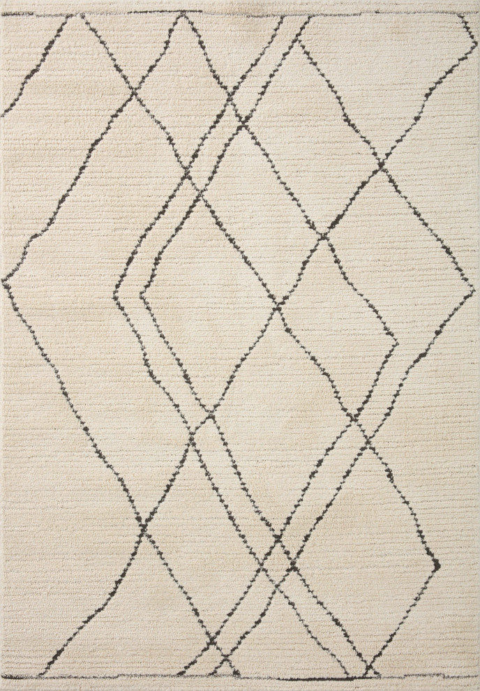 Loloi II Fabian Ivory/Charcoal 18"x18" Sample Rug