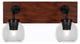 Oxbridge 2-Light Bath Bar, Matte Black & Painted Wood-look Metal/Clear Bubble