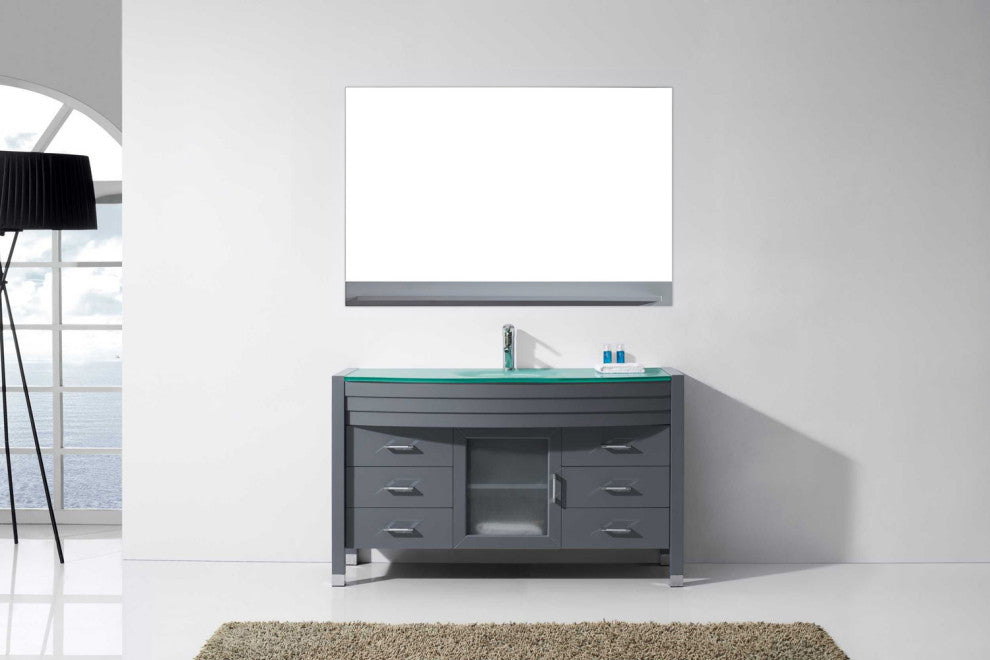 Ava 55" Single Bathroom Vanity Set, Gray