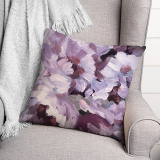 Soft Floral Abstract Lilac 16x16 Spun Poly Pillow