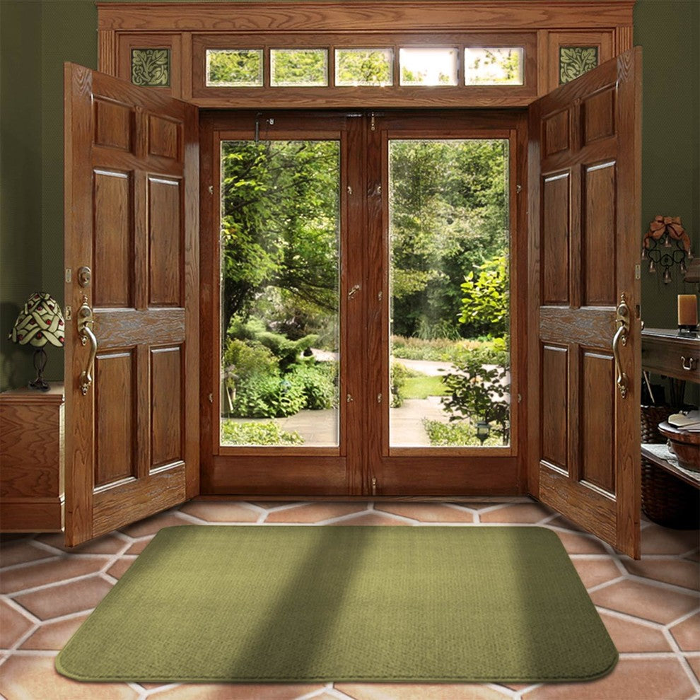 Skid-Resistant Area Rug Olive Green, 6'x8'