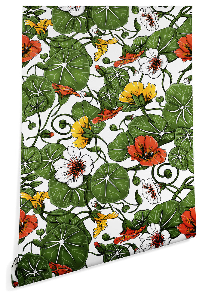 Deny Designs Marta Barragan Camarasa Flowering Garden Wallpaper, Green, 2''x8''