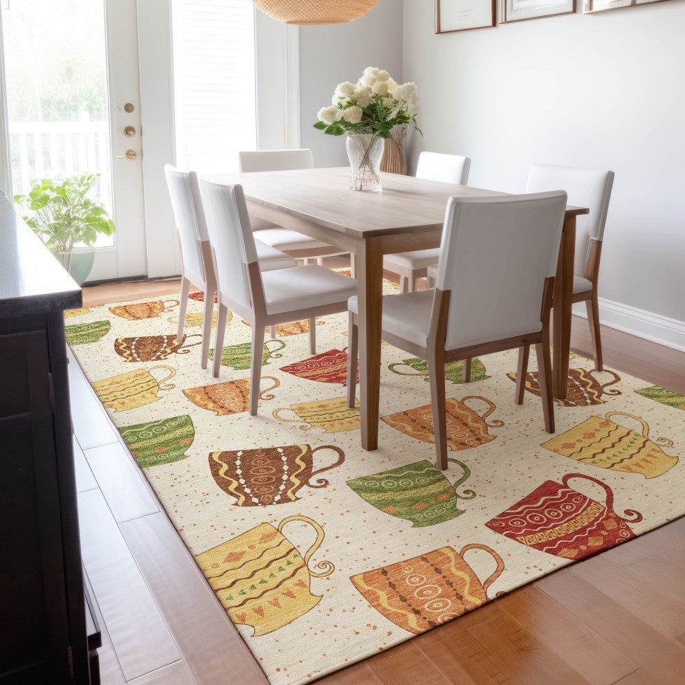 Addison Premium Washable Mayfield AMF170 ivory 3'' x 5'' Rug