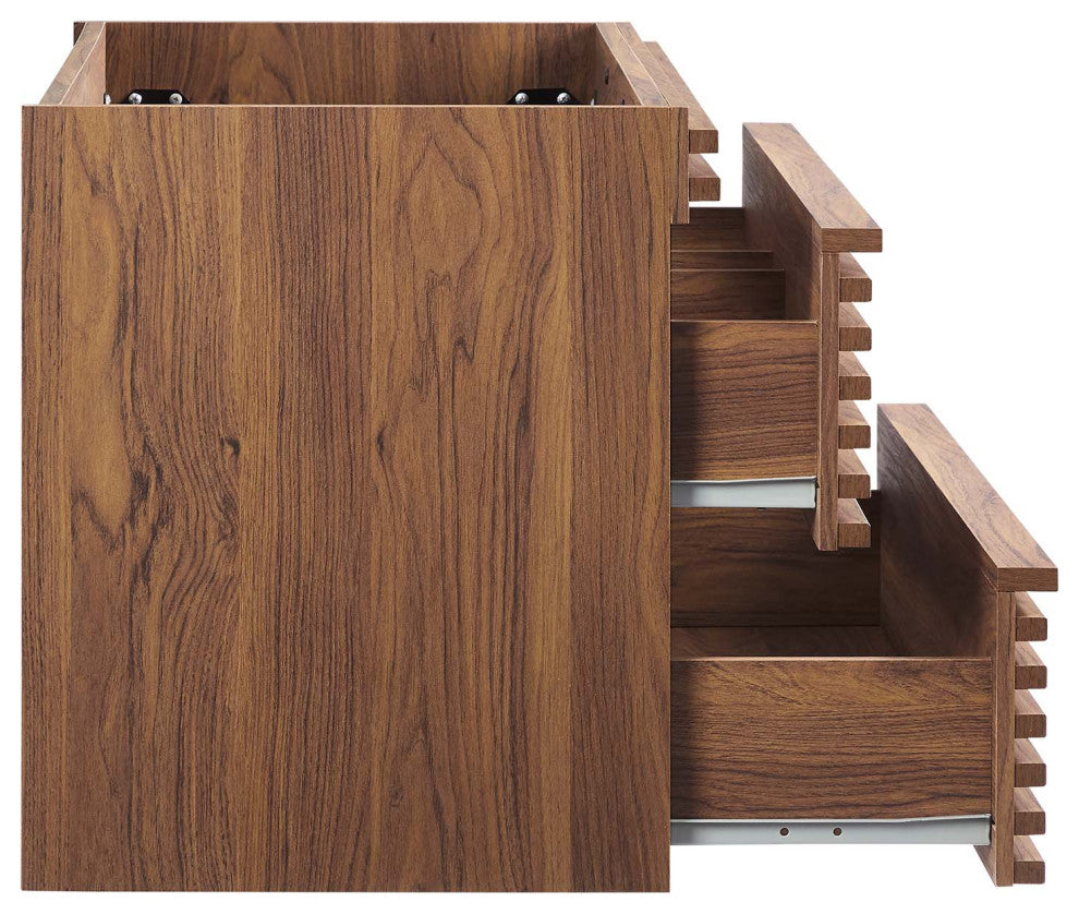 Render 36" Wall-Mount Bathroom Vanity Cabinet, Walnut