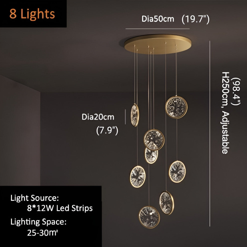 Bezaudun-les-Alpes | Gold Rings Crystal Chandelier, L8