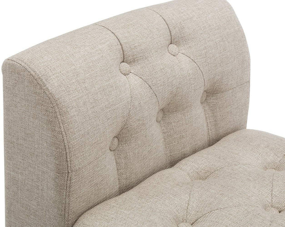 Upholstered Tufted Storage Ottoman Bench, Oatmeal