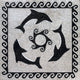 Three Black Dolphins Mosaic, 24x24