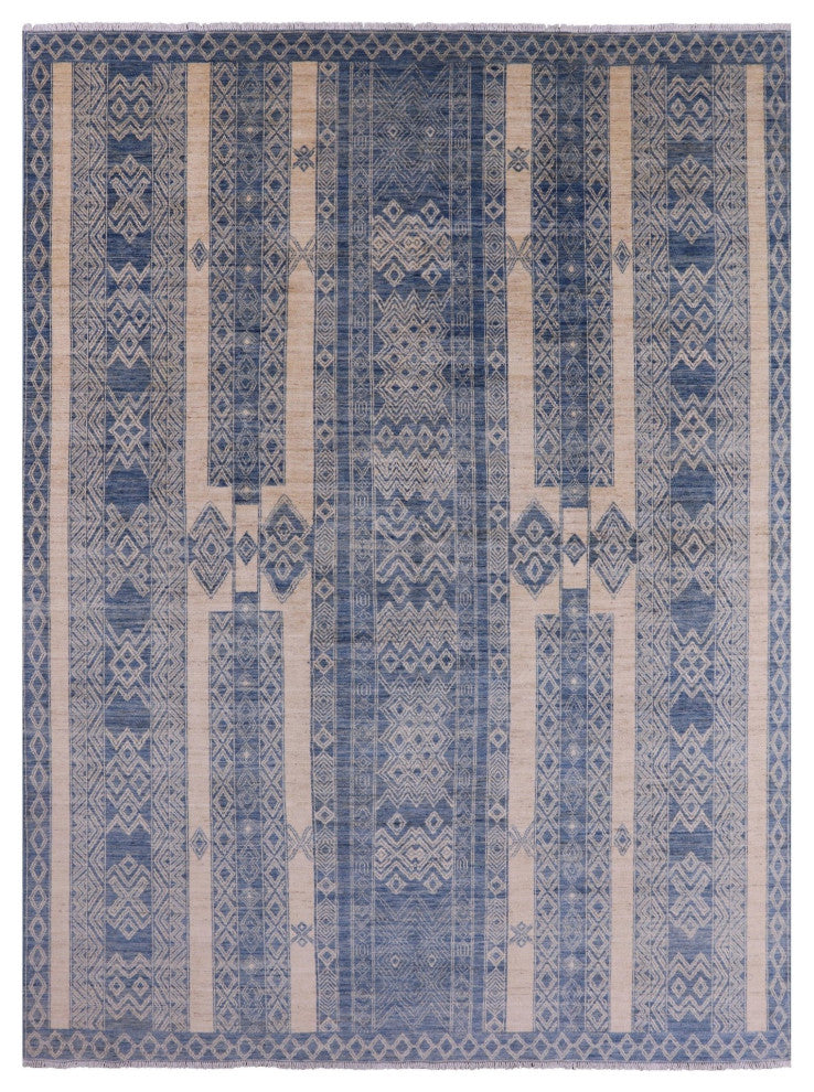 Hand Knotted Navajo Gabbeh Rug 8' 9" X 11' 9" Q6568