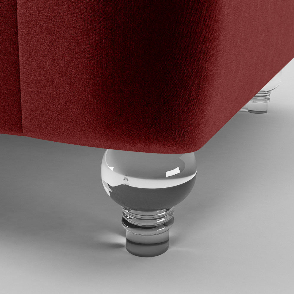 81.5" Empire Sofa- Square Tuxedo Arm Velvet Upholstery