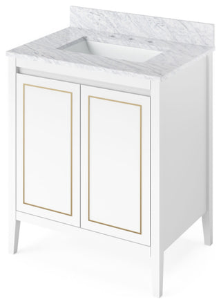 Jeffrey Alexander VKITPER30R-MARBLE Percival II 30" - White / White Carrara