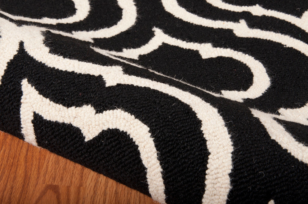 NOURISON LINEAR BLACK WHITE AREA RUG