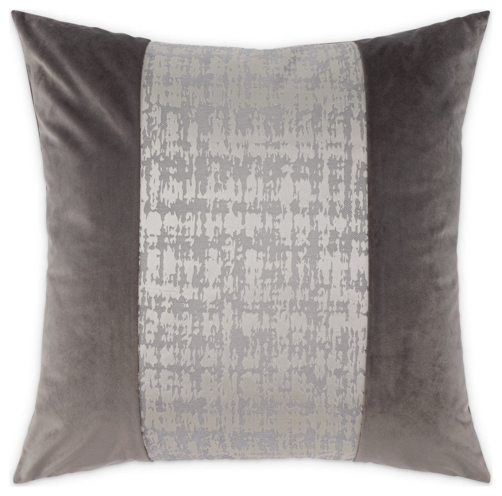 GLAMtastic Hodges 21" Pieced Pillow, Set of 2, Silver