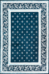 Acanthus French Border, Navy/Blue, 3'x5'