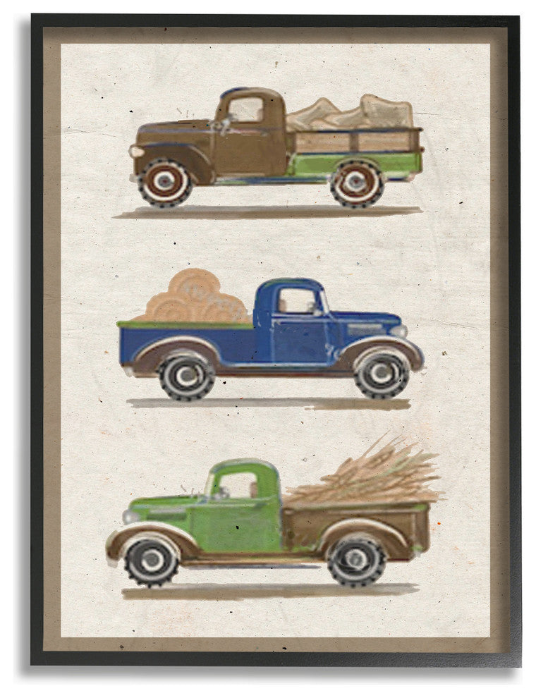"Vintage Tractor" 11x14, Framed Giclee Texturized Art