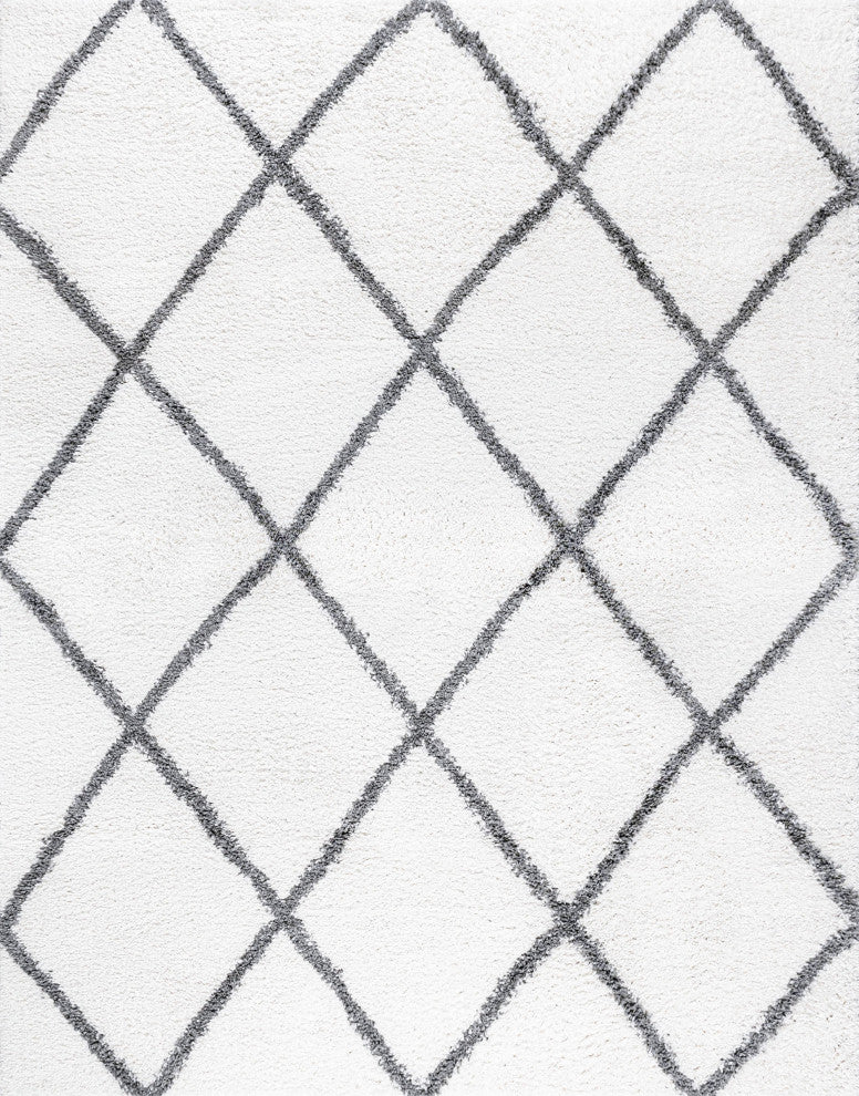 Derry Transitional Diamond Cream Rectangle Area Rug, 5'x7'