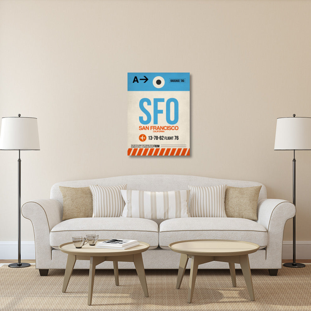 "SFO San Francisco Luggage Tag 1" Fine Art Print