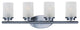 Corona 4-Light Bath Vanity, Polished Chrome, Frosted Glass