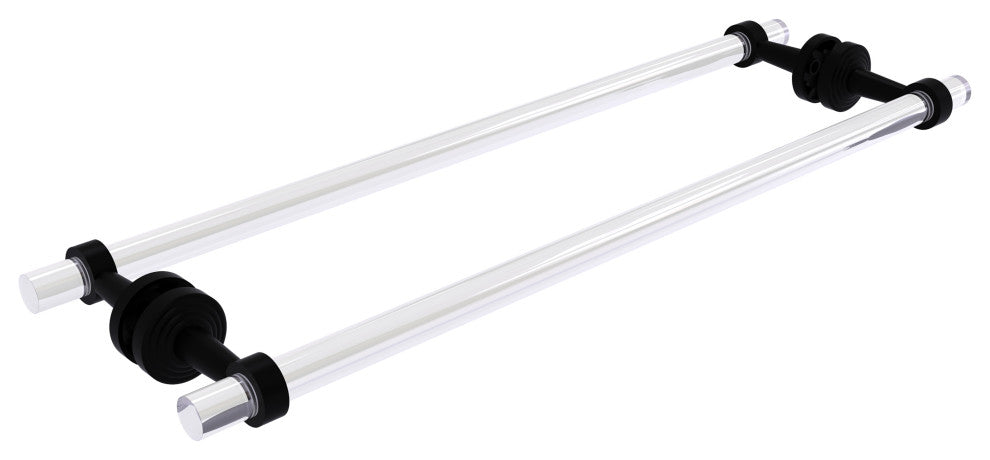 Pacific Beach 24" Back to Back Shower Door Towel Bar, Matte Black