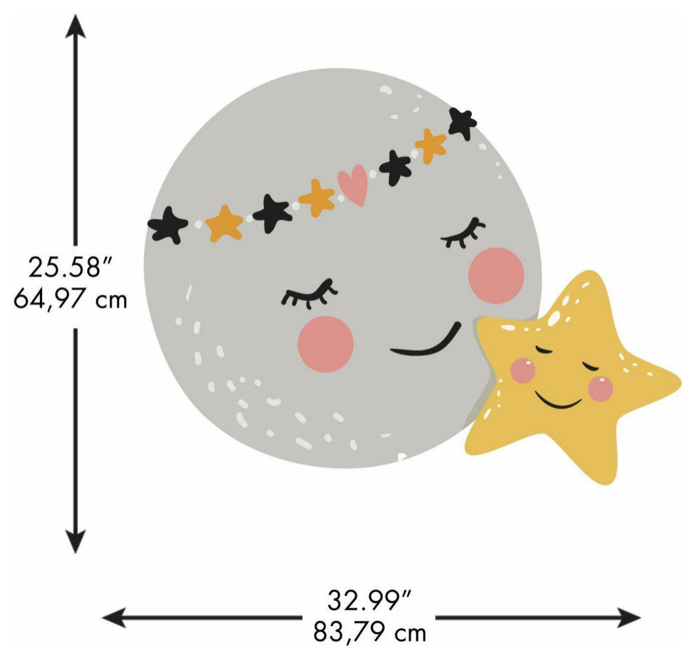Moon And Star Peel And Stick Giant Wall Decals