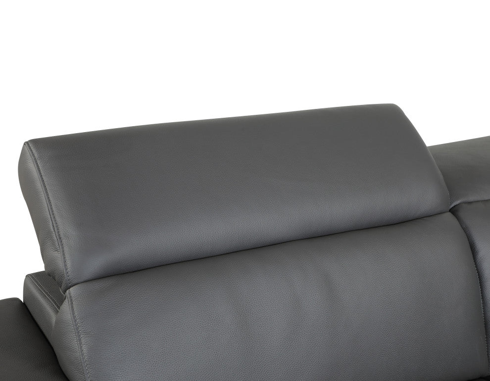 Rome Contemporary Genuine Italian Leather Sofa Dark Gray
