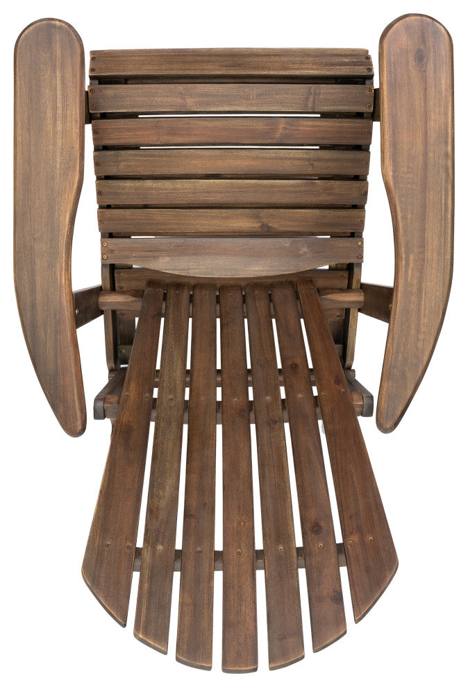 GDF Studio Katherine Outdoor Reclining Wood Adirondack Chairs, Set of 2, Gray