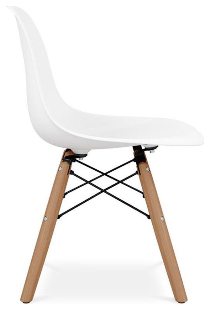 Aron Living 21.75" Plastic and Wood Kids Playroom Chairs in White (Set of 2)