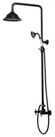 Rainfall Showerhead with Handheld Shower Exposed Shower System Antique Black