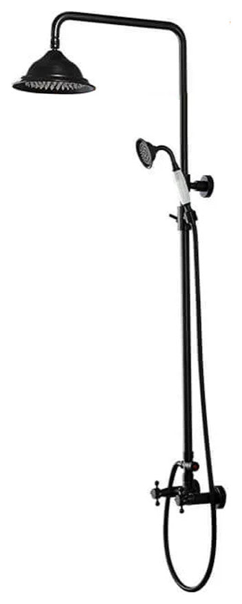 Rainfall Showerhead with Handheld Shower Exposed Shower System Antique Black