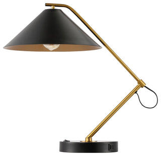 Safavieh Moseby 21" Table Lamp With Usb, Black/Brass