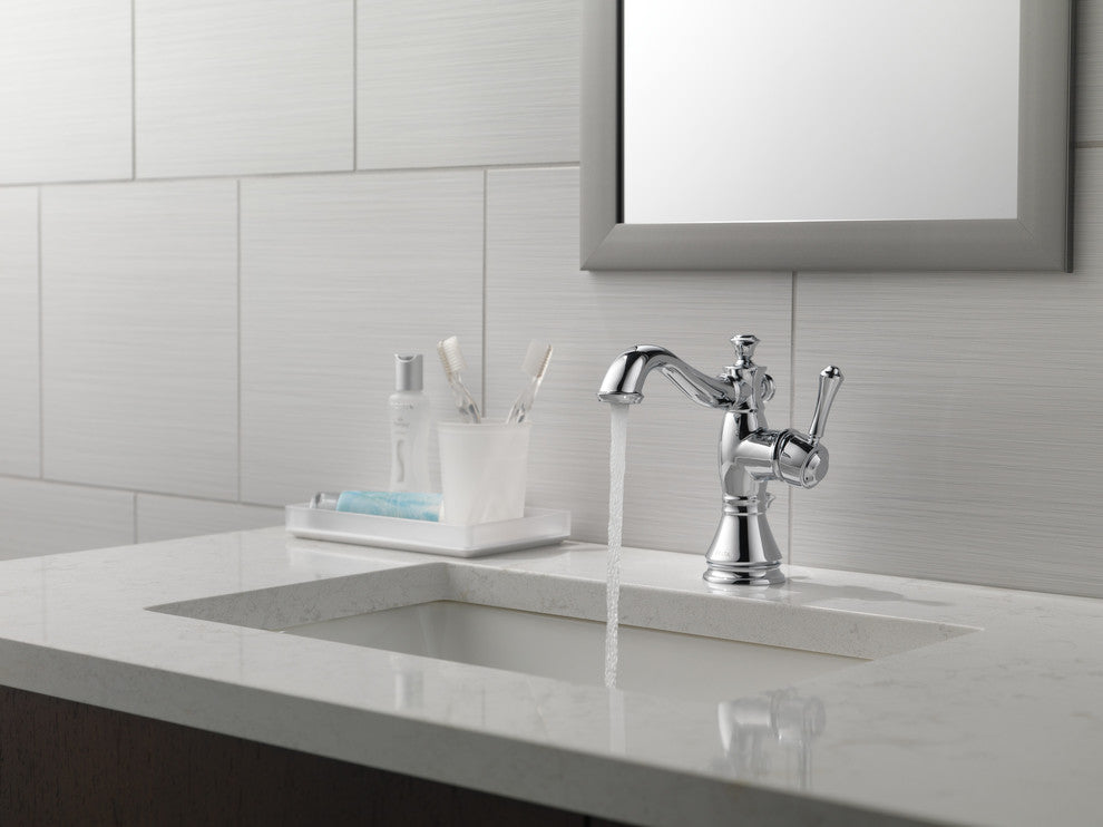 Delta Cassidy Single Handle Bathroom Faucet, Polished Chrome