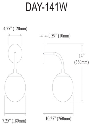 12" Dayana Transitional Modern Wall Sconce, Aged Brass