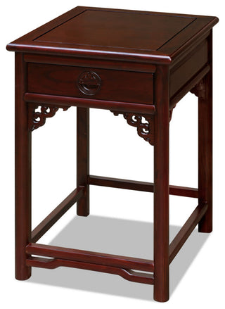 Dark Cherry Longevity Elmwood Chinese Ming End Table