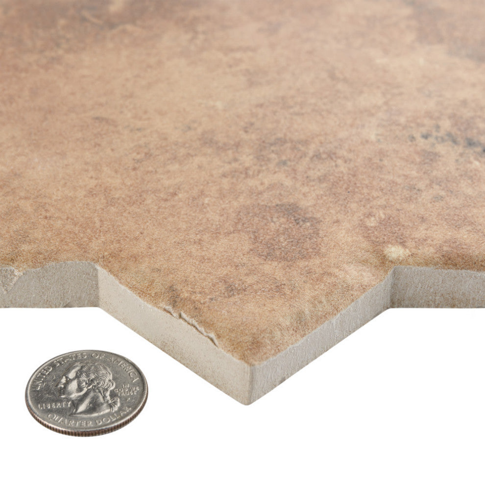 SomerTile Tech Land Star Fire/Cross Fire Temple 6" x 12-1/8" Floor and Wall Tile