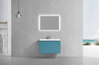 Balli 32'' Wall Mount Modern Bathroom Vanity, Teal Green