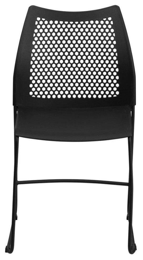 Black Sled Base Stack Chair RUT-498A-BLACK-GG