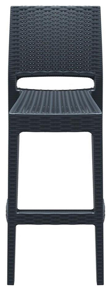 Home Square 29.5" Barstool in Dark Gray - Set of 2