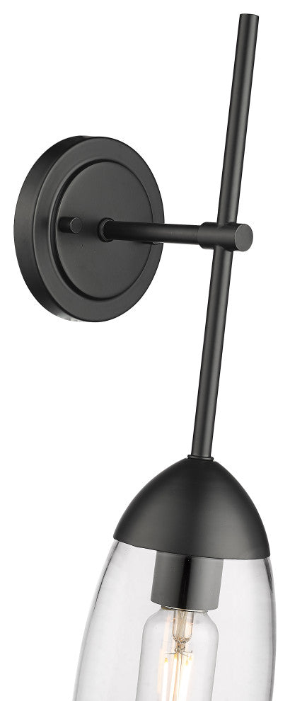 Zlite 651S-MB 1-Light Wall Sconce, Clear